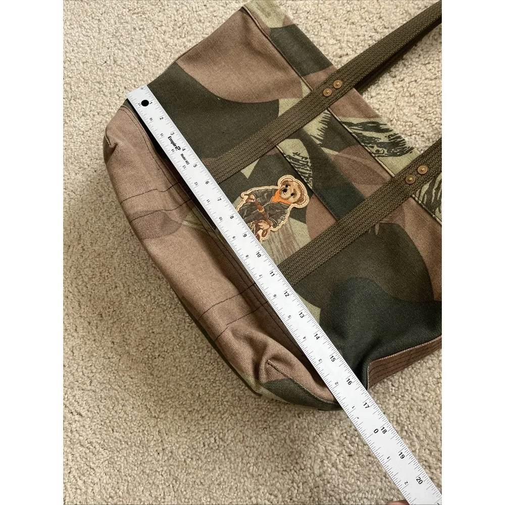Polo Ralph Lauren Camo Polo Bear Canvas Tote Bag Mens Green Brown Camouflage
